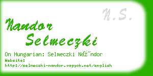 nandor selmeczki business card